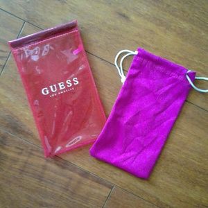 GUESS Los Angeles Plastic Eyeglass Case in Fushia!
